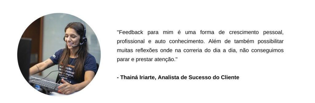 Depoimento de colaboradora sobre o feedback na Captei.